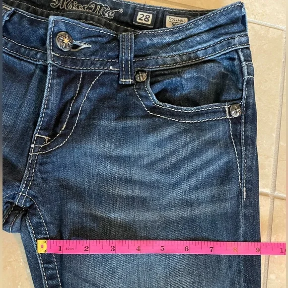 Miss Me Women's Embellished Blue Boot Cut Jeans - Picture 11 of 15